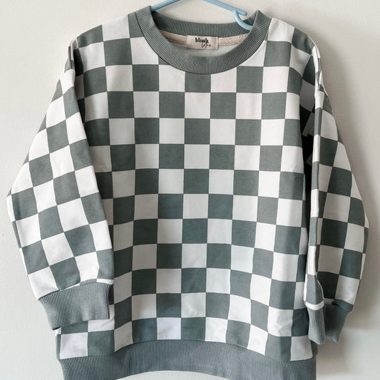 Checkered Sweatshirt | Organic French Terry